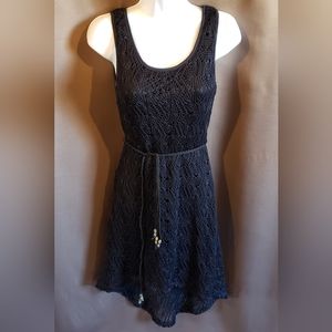 Black Lace Sleeveless Hi-low Dress Size S